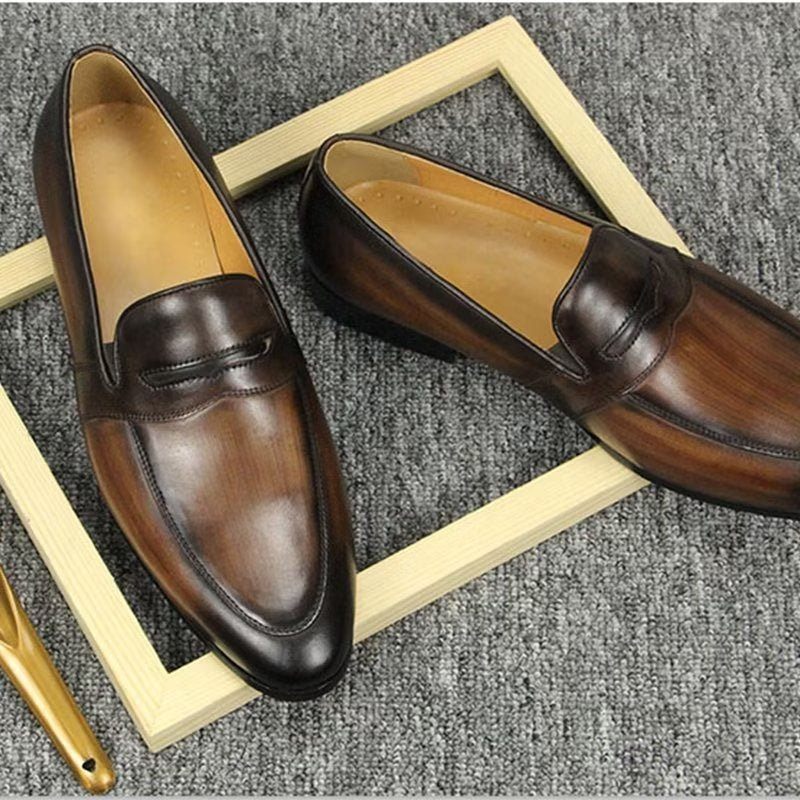 Herren-loafer Mit Krokodilmuster Großzügige Slip-on-loafer - Kaffee