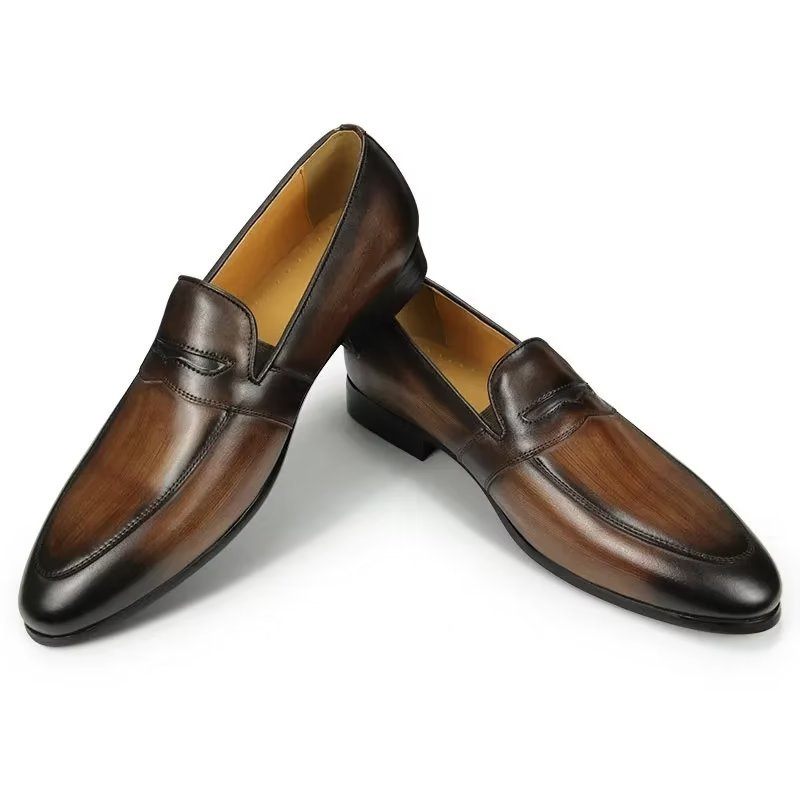 Herren-loafer Mit Krokodilmuster Großzügige Slip-on-loafer - Kaffee