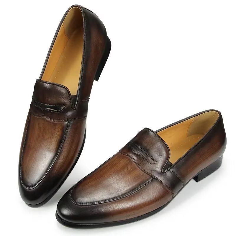 Herren-loafer Mit Krokodilmuster Großzügige Slip-on-loafer - Kaffee