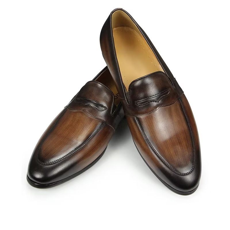 Herren-loafer Mit Krokodilmuster Großzügige Slip-on-loafer - Kaffee