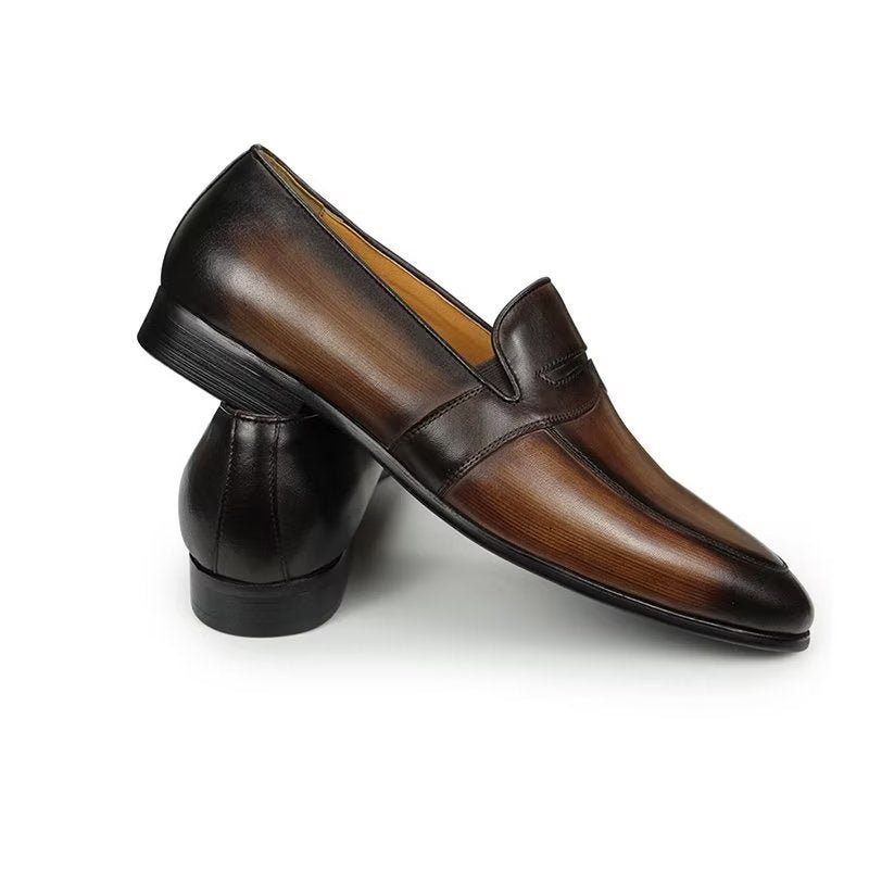 Herren-loafer Mit Krokodilmuster Großzügige Slip-on-loafer - Kaffee