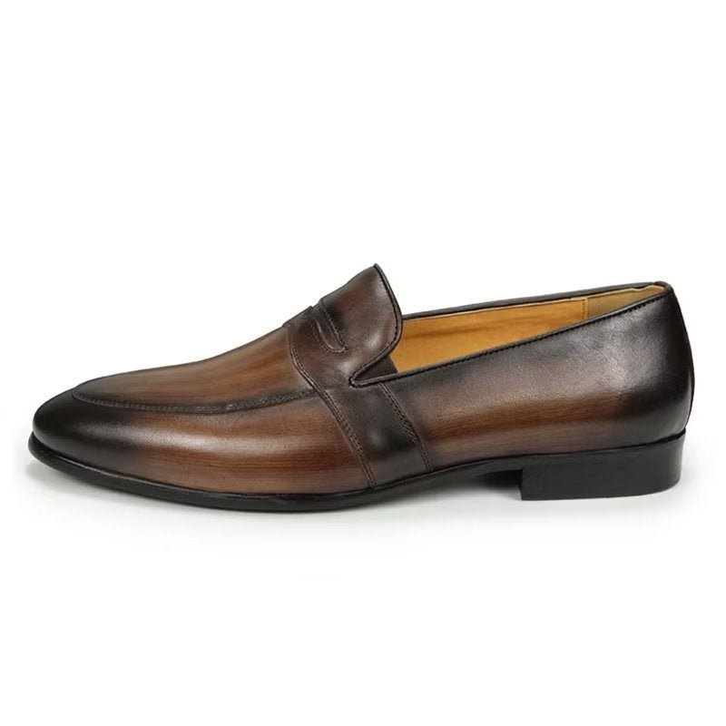 Herren-loafer Mit Krokodilmuster Großzügige Slip-on-loafer - Kaffee