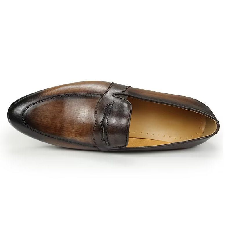 Herren-loafer Mit Krokodilmuster Großzügige Slip-on-loafer - Kaffee