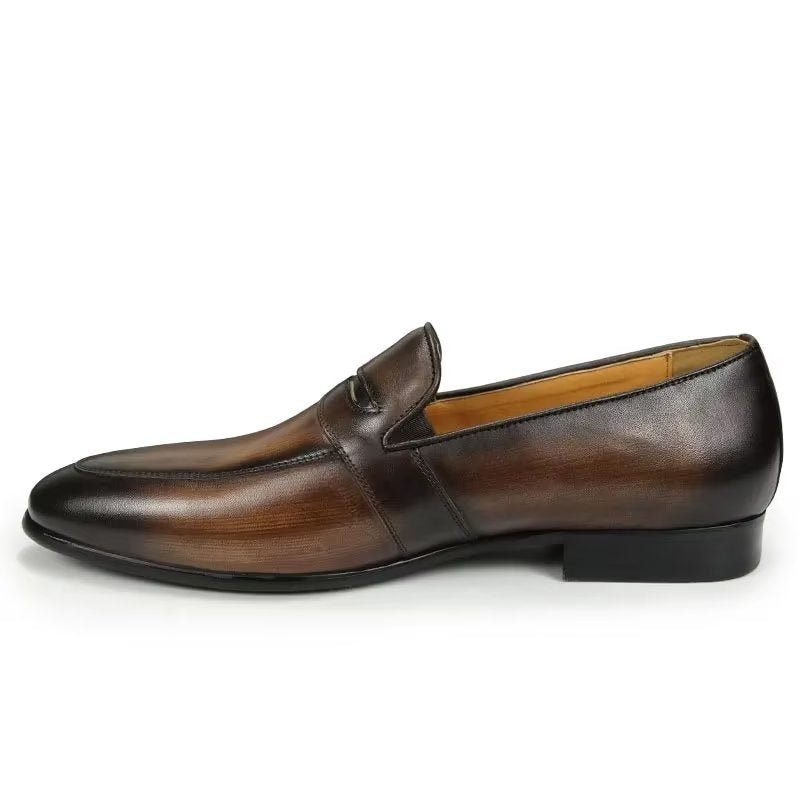 Herren-loafer Mit Krokodilmuster Großzügige Slip-on-loafer - Kaffee