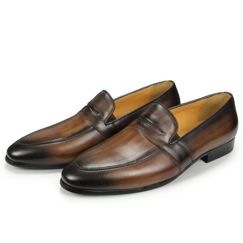 Herren-loafer Mit Krokodilmuster Großzügige Slip-on-loafer - Kaffee