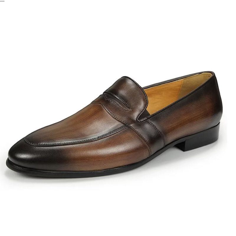 Herren-loafer Mit Krokodilmuster Großzügige Slip-on-loafer - Kaffee