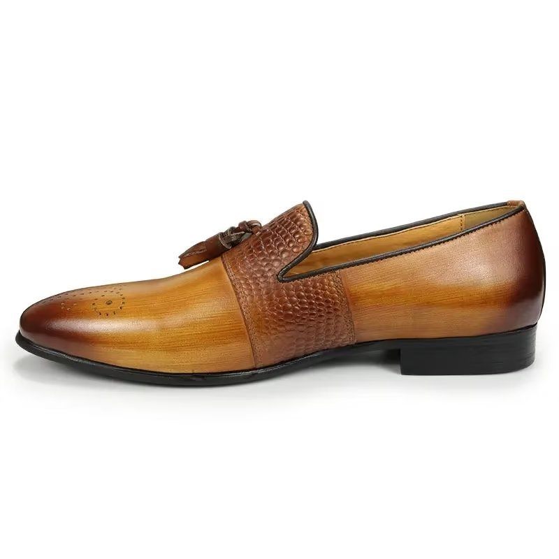 Herren-loafer Mit Krokodilmuster Luxuriöse Slip-on-loafer - Braun