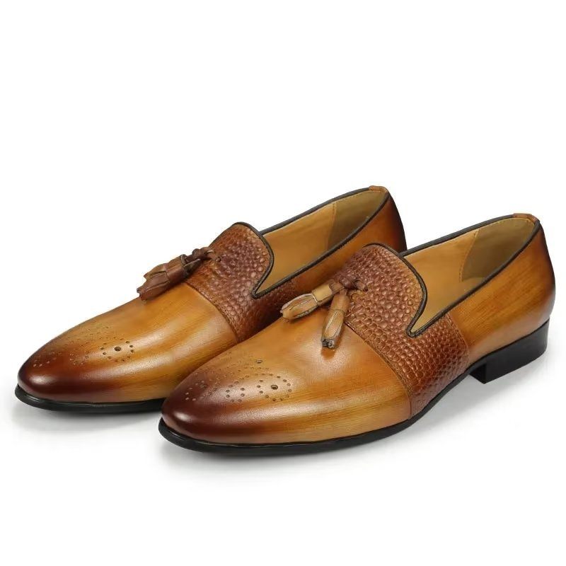 Herren-loafer Mit Krokodilmuster Luxuriöse Slip-on-loafer - Braun