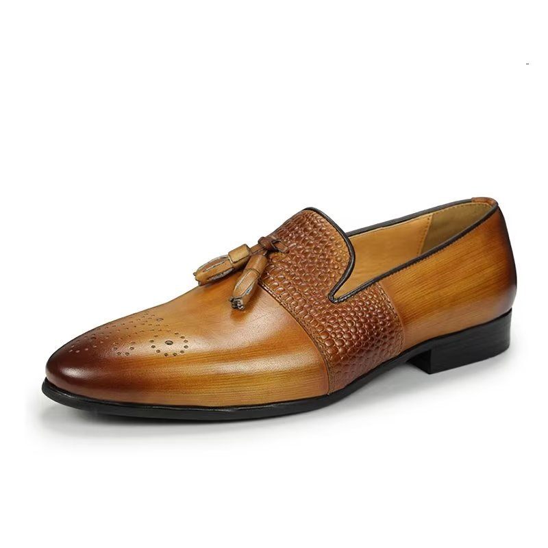 Herren-loafer Mit Krokodilmuster Luxuriöse Slip-on-loafer - Braun