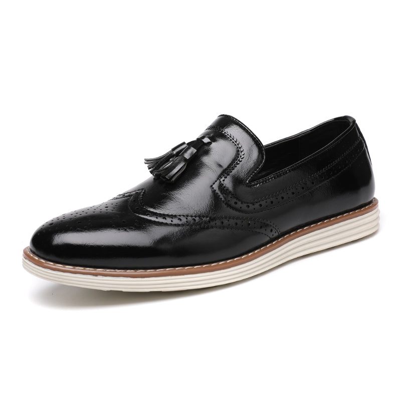 Herren-loafer Mit Quasten-dekor Hochzeitskleid-schuhe - Schwarz