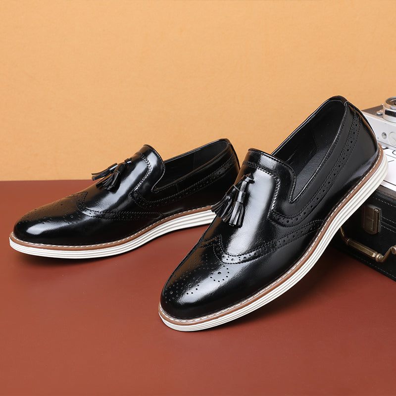 Herren-loafer Mit Quasten-dekor Hochzeitskleid-schuhe - Schwarz