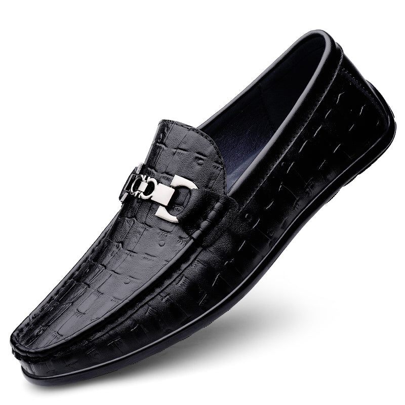 Herren-loafer Modische Croctex Slip-on-fahrer-loafer - Schwarz