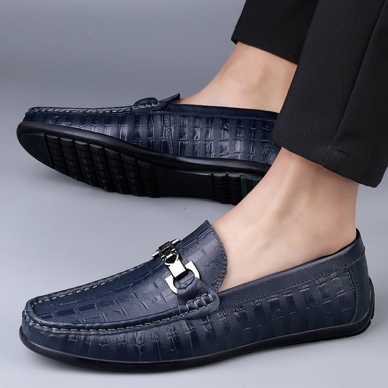 Herren-loafer Modische Croctex Slip-on-fahrer-loafer - Blau