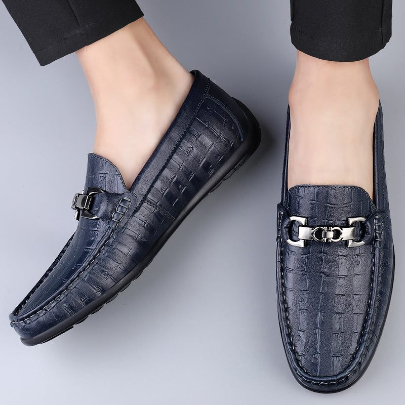 Herren-loafer Modische Croctex Slip-on-fahrer-loafer - Blau