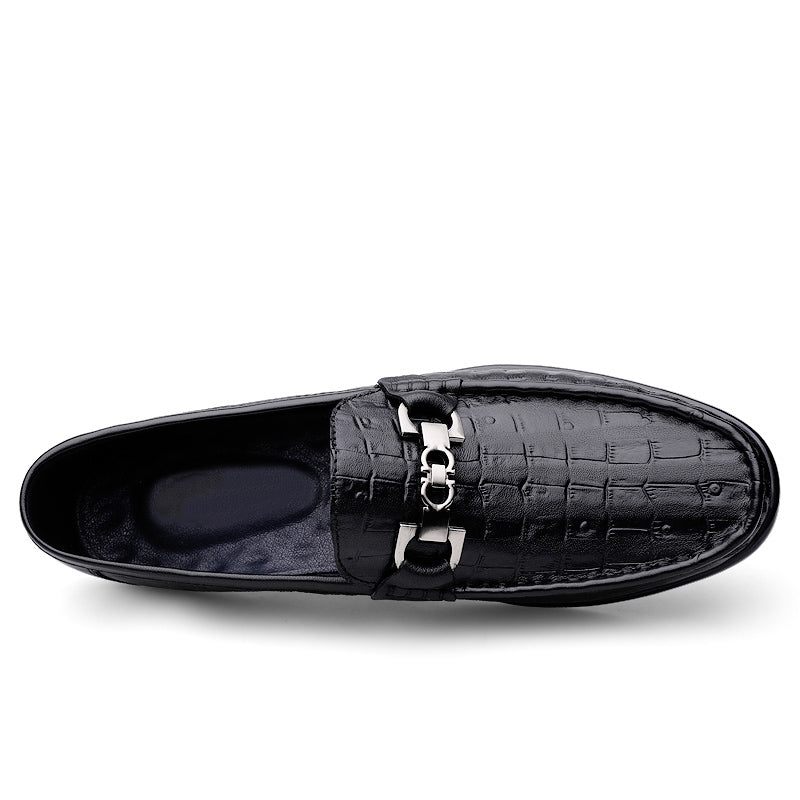 Herren-loafer Modische Croctex Slip-on-fahrer-loafer - Schwarz