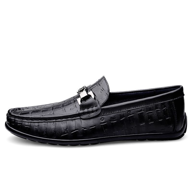 Herren-loafer Modische Croctex Slip-on-fahrer-loafer - Schwarz