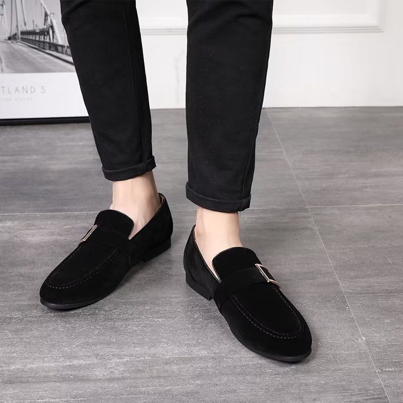 Herren-loafer Modische Geprägte Slip-on-loafer - Schwarz