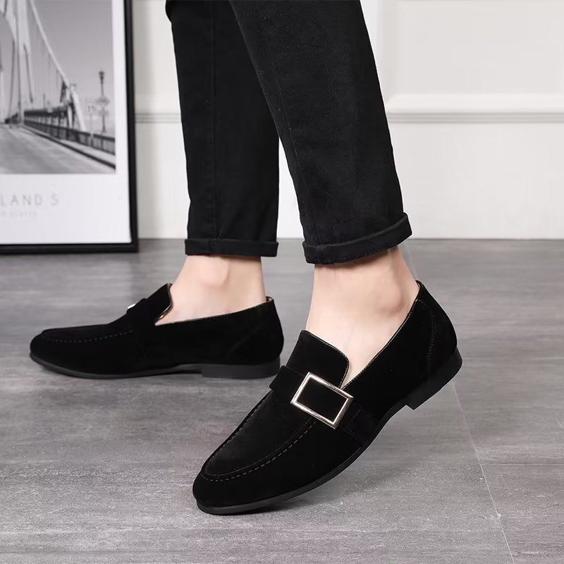 Herren-loafer Modische Geprägte Slip-on-loafer - Schwarz