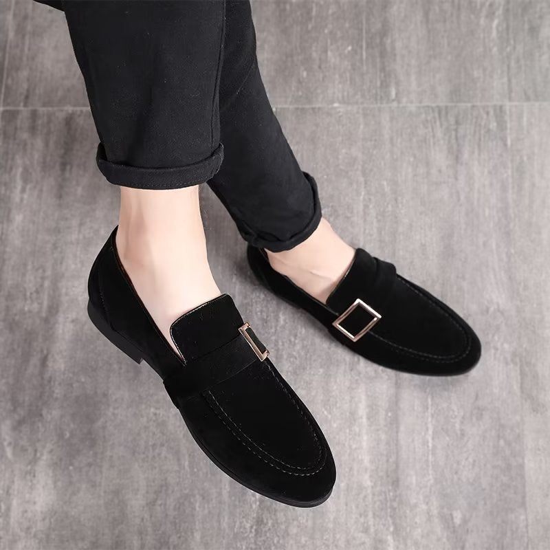 Herren-loafer Modische Geprägte Slip-on-loafer - Schwarz