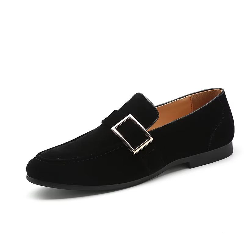 Herren-loafer Modische Geprägte Slip-on-loafer - Schwarz