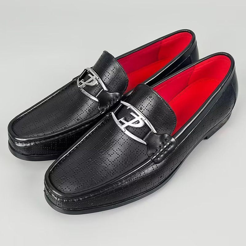 Herren-loafer Modische Slip-on-loafer Aus Echtem Leder - Schwarz