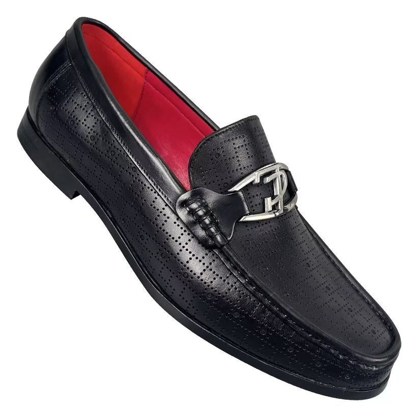 Herren-loafer Modische Slip-on-loafer Aus Echtem Leder - Schwarz