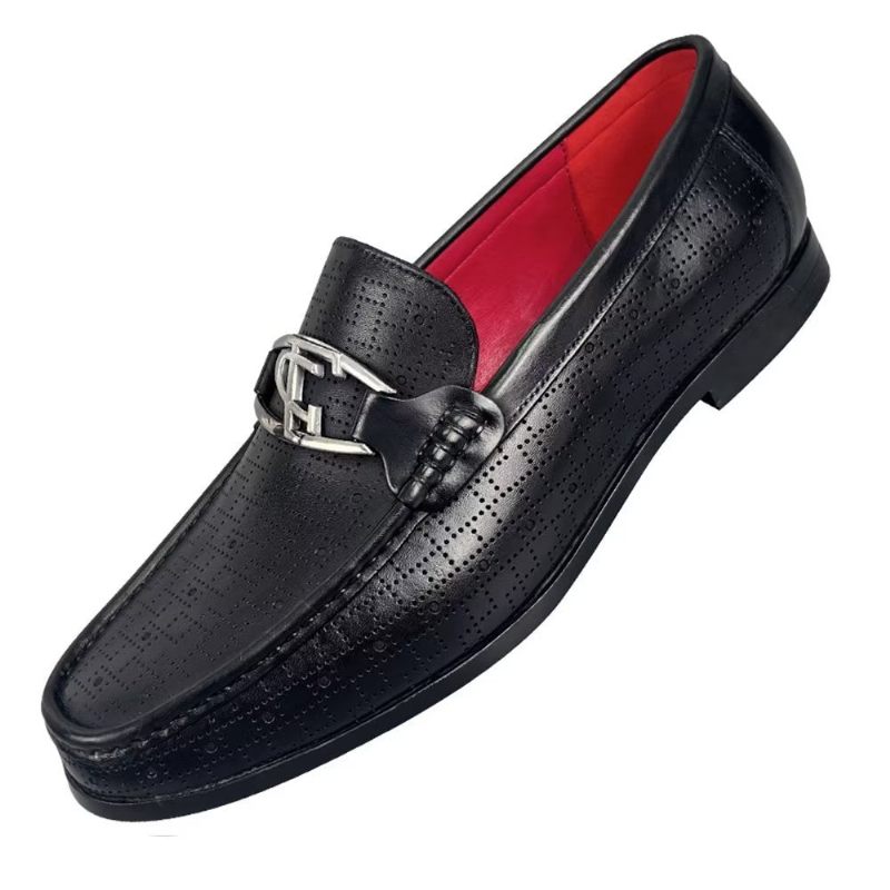 Herren-loafer Modische Slip-on-loafer Aus Echtem Leder - Schwarz