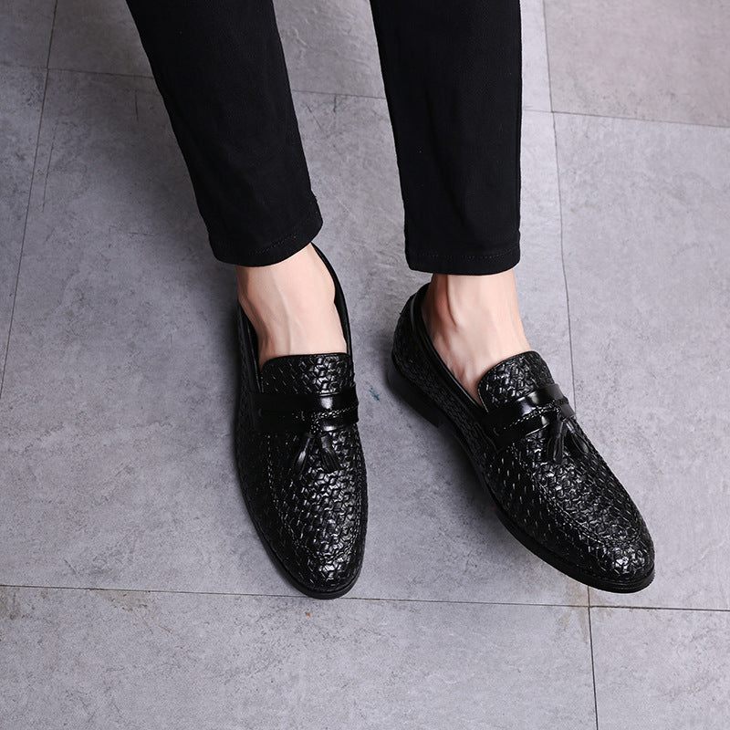 Herren-loafer Quaste Schickes Leder Schnallenriemen Hochzeitsschuhe - Schwarz