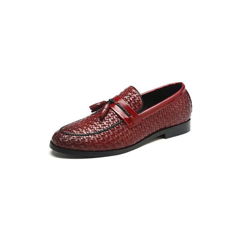 Herren-loafer Quaste Schickes Leder Schnallenriemen Hochzeitsschuhe - Rot