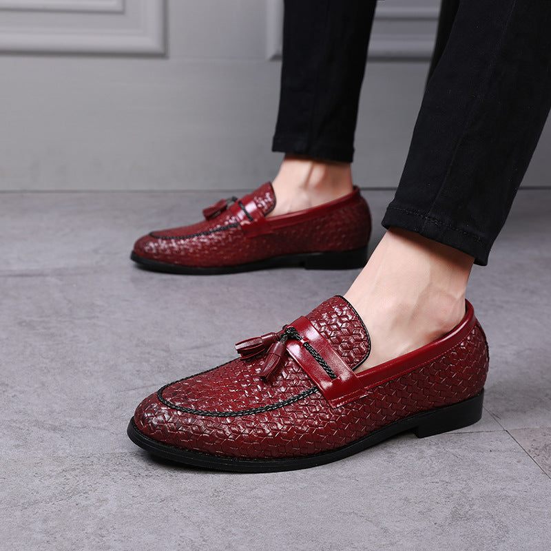 Herren-loafer Quaste Schickes Leder Schnallenriemen Hochzeitsschuhe - Rot