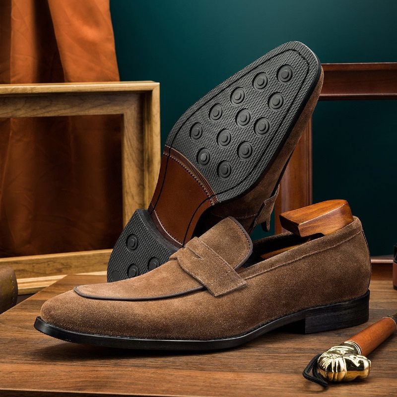 Herren-loafer Schicke Brogue-schuhe Zum Hineinschlüpfen Mit Exotischem Muster - Kaffee