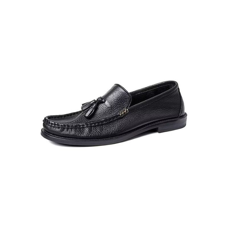 Herren-loafer Schicke Geprägte Slip-on-quasten-loafer - Schwarz