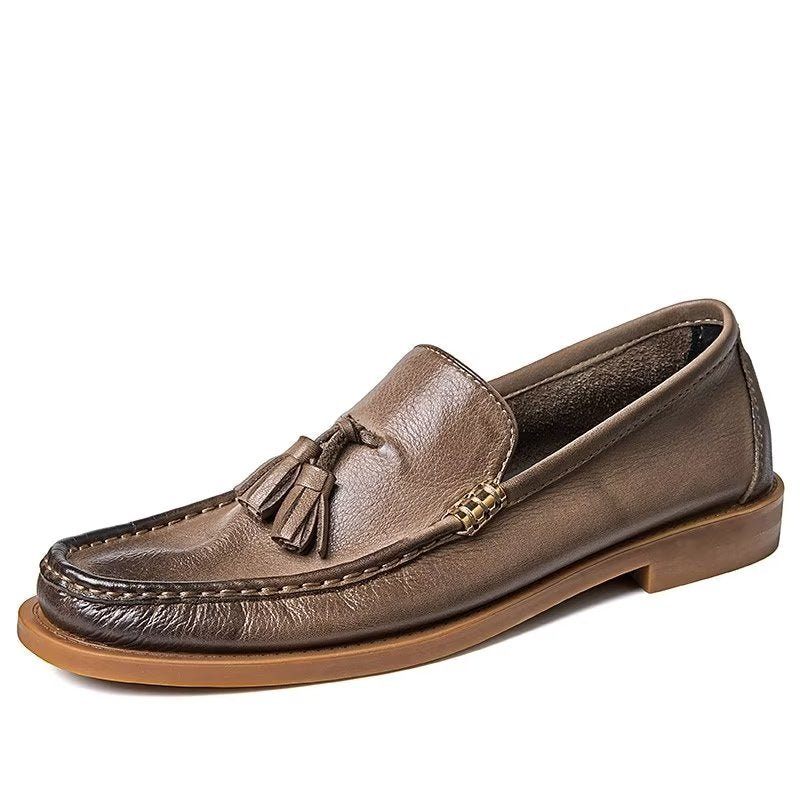 Herren-loafer Schicke Geprägte Slip-on-quasten-loafer - Braun