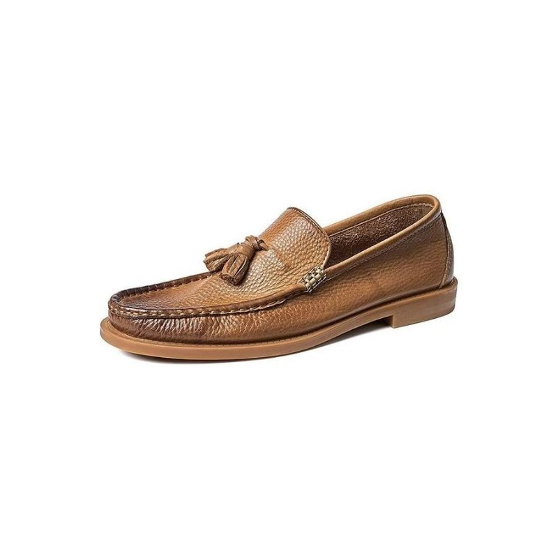 Herren-loafer Schicke Geprägte Slip-on-quasten-loafer - Braun