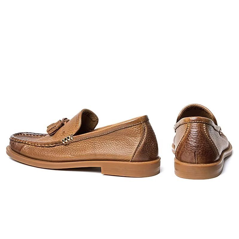 Herren-loafer Schicke Geprägte Slip-on-quasten-loafer - Braun