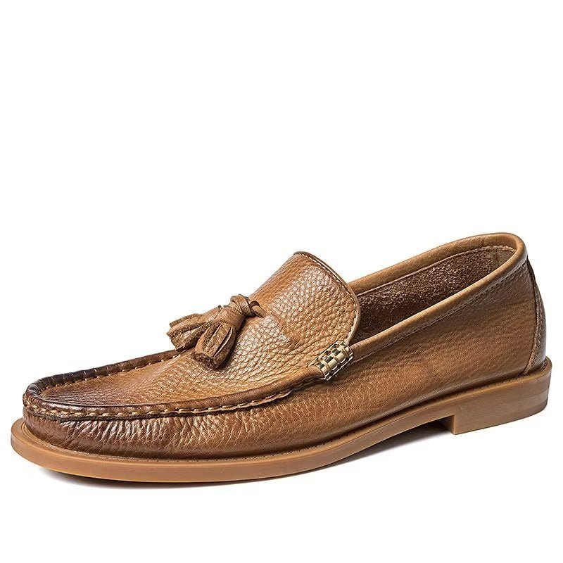 Herren-loafer Schicke Geprägte Slip-on-quasten-loafer - Braun