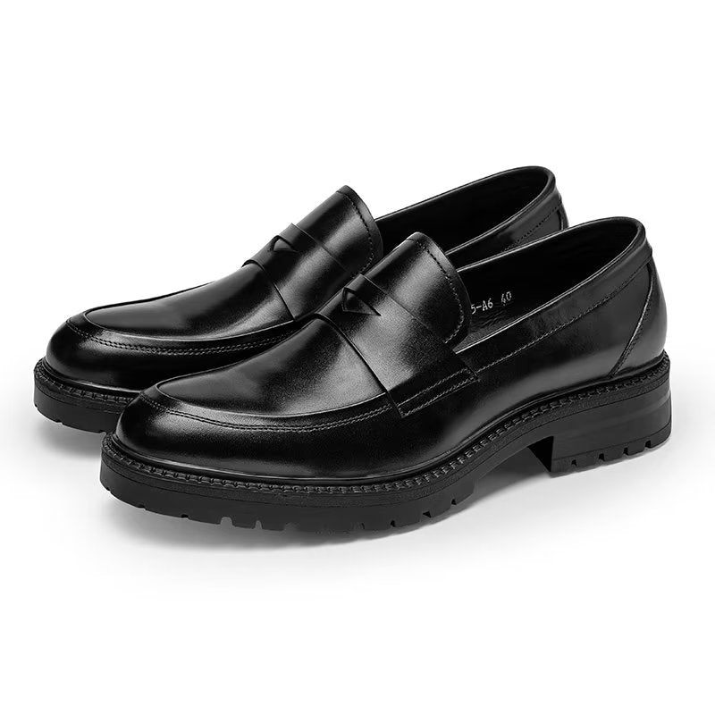 Herren-loafer Schicke Slip-on-schuhe Aus Luxuriösem Leder - Schwarz