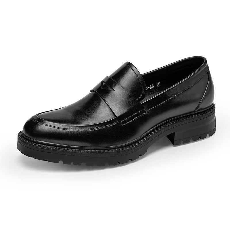 Herren-loafer Schicke Slip-on-schuhe Aus Luxuriösem Leder - Schwarz