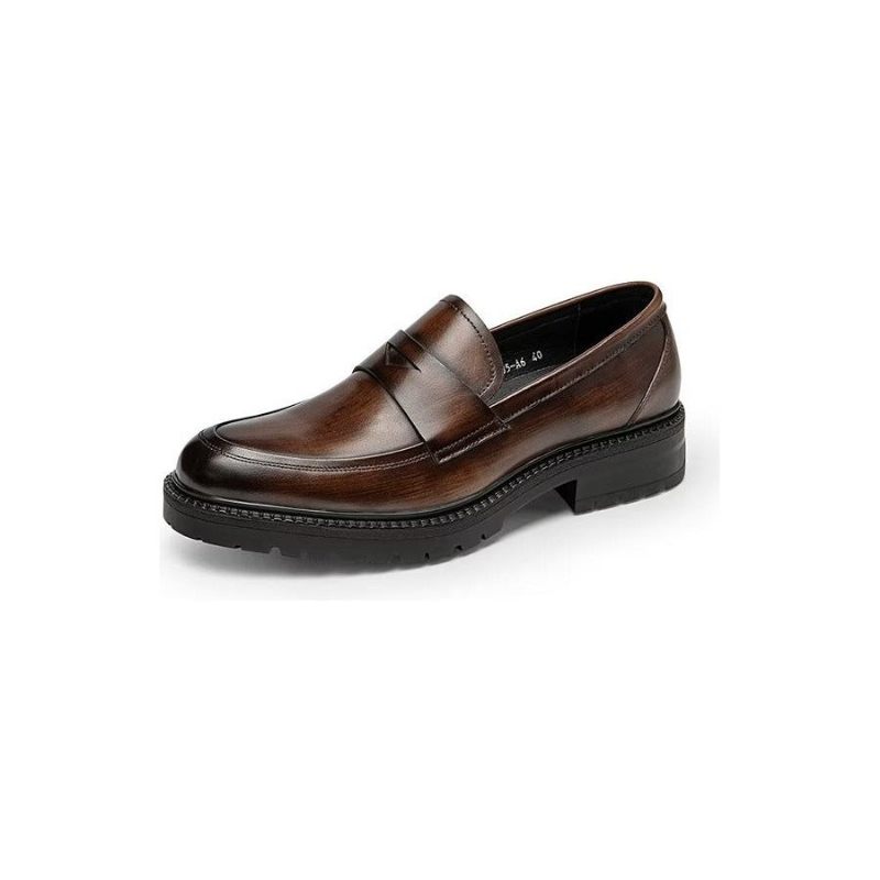 Herren-loafer Schicke Slip-on-schuhe Aus Luxuriösem Leder - Kaffee