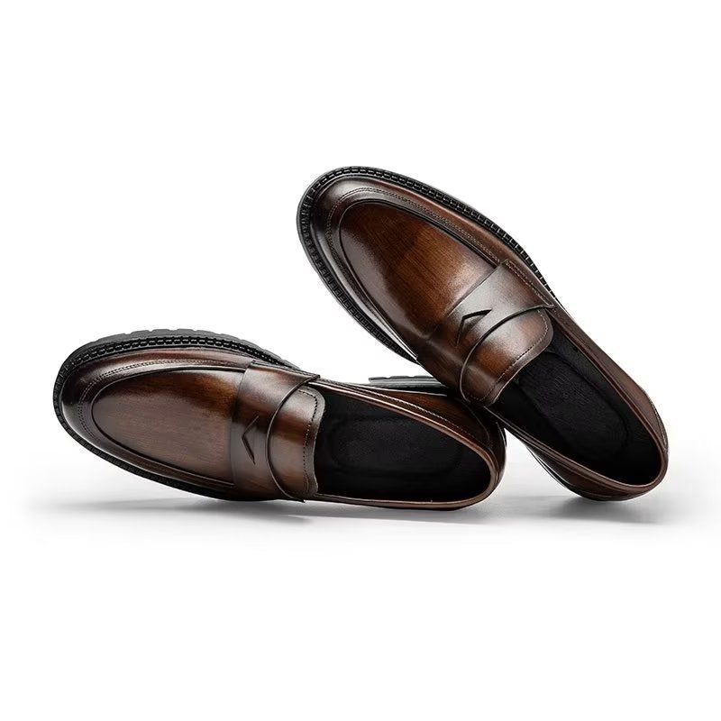 Herren-loafer Schicke Slip-on-schuhe Aus Luxuriösem Leder - Kaffee