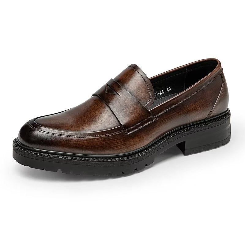 Herren-loafer Schicke Slip-on-schuhe Aus Luxuriösem Leder - Kaffee