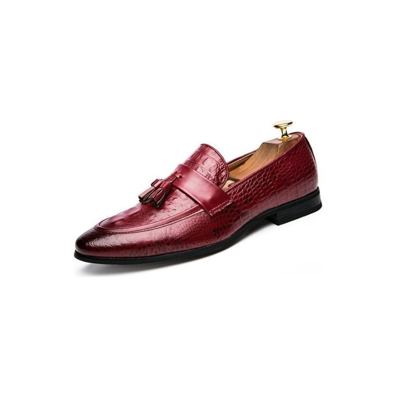 Herren-loafer-slip-on-kleiderschuhe - Rot