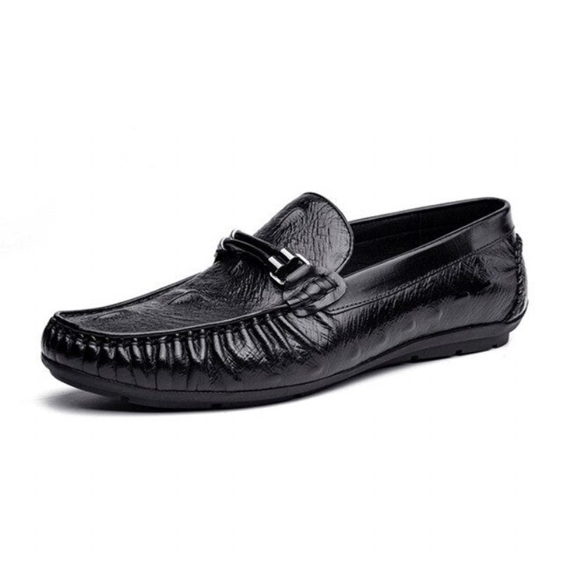 Herren-loafer Vintage-krokodilleder Exotische Brogue-loafer - Schwarz