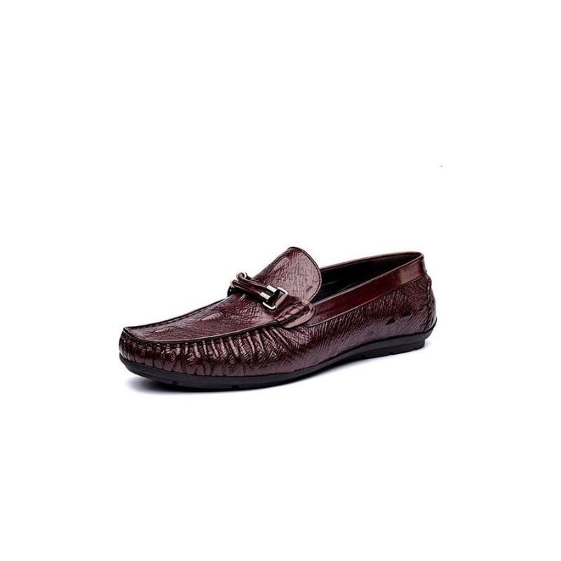 Herren-loafer Vintage-krokodilleder Exotische Brogue-loafer - Rot