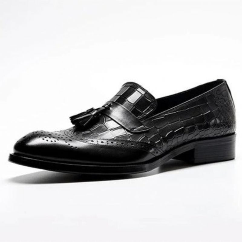 Herren-loafer Vintage-quasten-brogue-kleiderschuhe - Schwarz