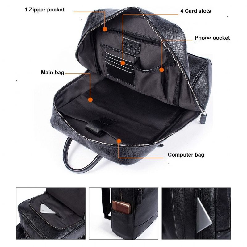 Herren-rucksäcke Luxuriöser Exotischer Anti-diebstahl-laptop-reise-softback-rucksack - Schwarz