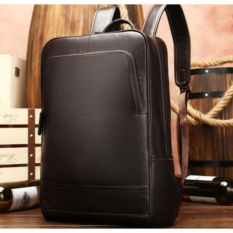 Herren-rucksäcke Luxuriöser Exotischer Anti-diebstahl-laptop-reise-softback-rucksack - Kaffee