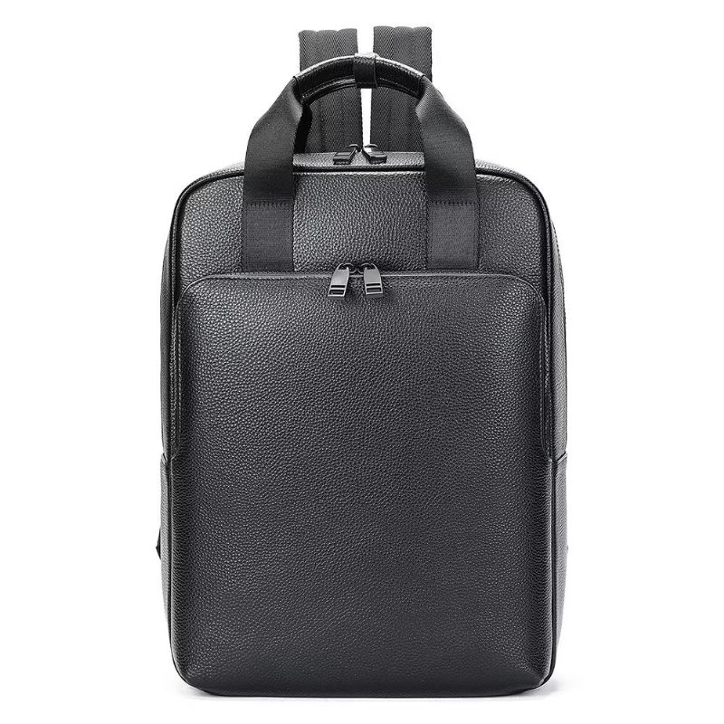 Herren-rucksäcke Rindsleder Business-reise-laptop-rucksack - Schwarz