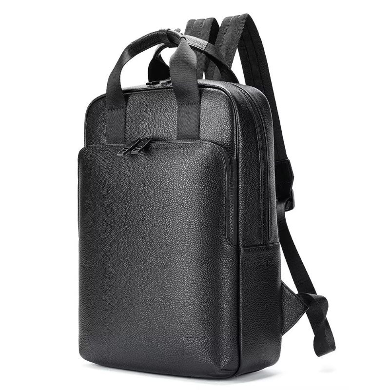 Herren-rucksäcke Rindsleder Business-reise-laptop-rucksack - Schwarz