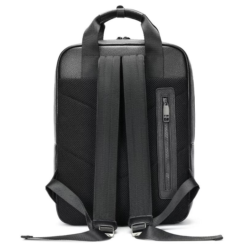 Herren-rucksäcke Rindsleder Business-reise-laptop-rucksack - Schwarz